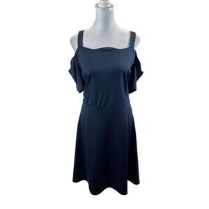 Meanor Brand Navy Blue Off the Shoulder Knee Length Dress Size XXL